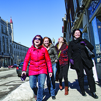 Image of women shopping downtown