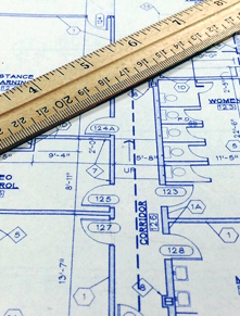 Ruler and blueprint