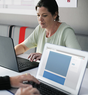 Woman using computer