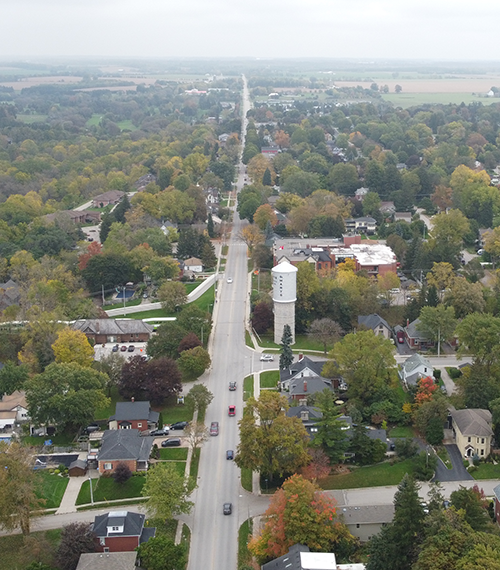 Aerial view of St. Marys