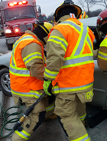 Fire fighters at a crash