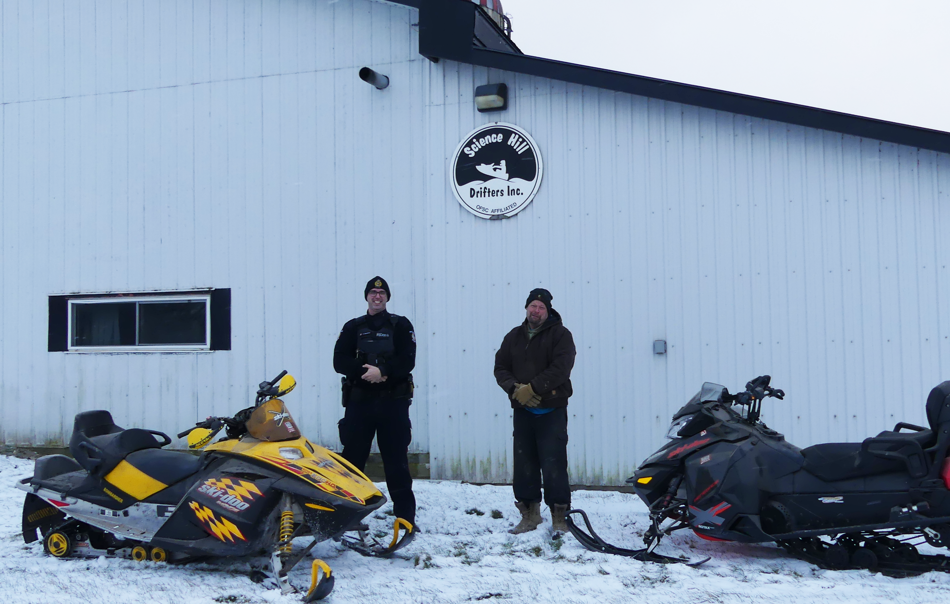 Constable Aaron Mounfield, St. Marys Community Resource Officer has been working with Wayne Flanigan, President of the Science Hill Drifters Snowmobile Club to help promote safe snowmobiling practices in and around St. Marys. 