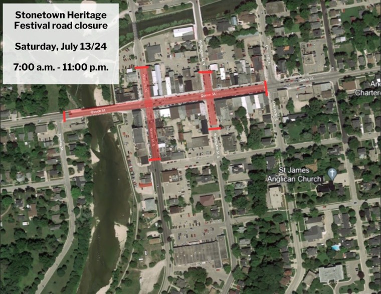 Map of road closure