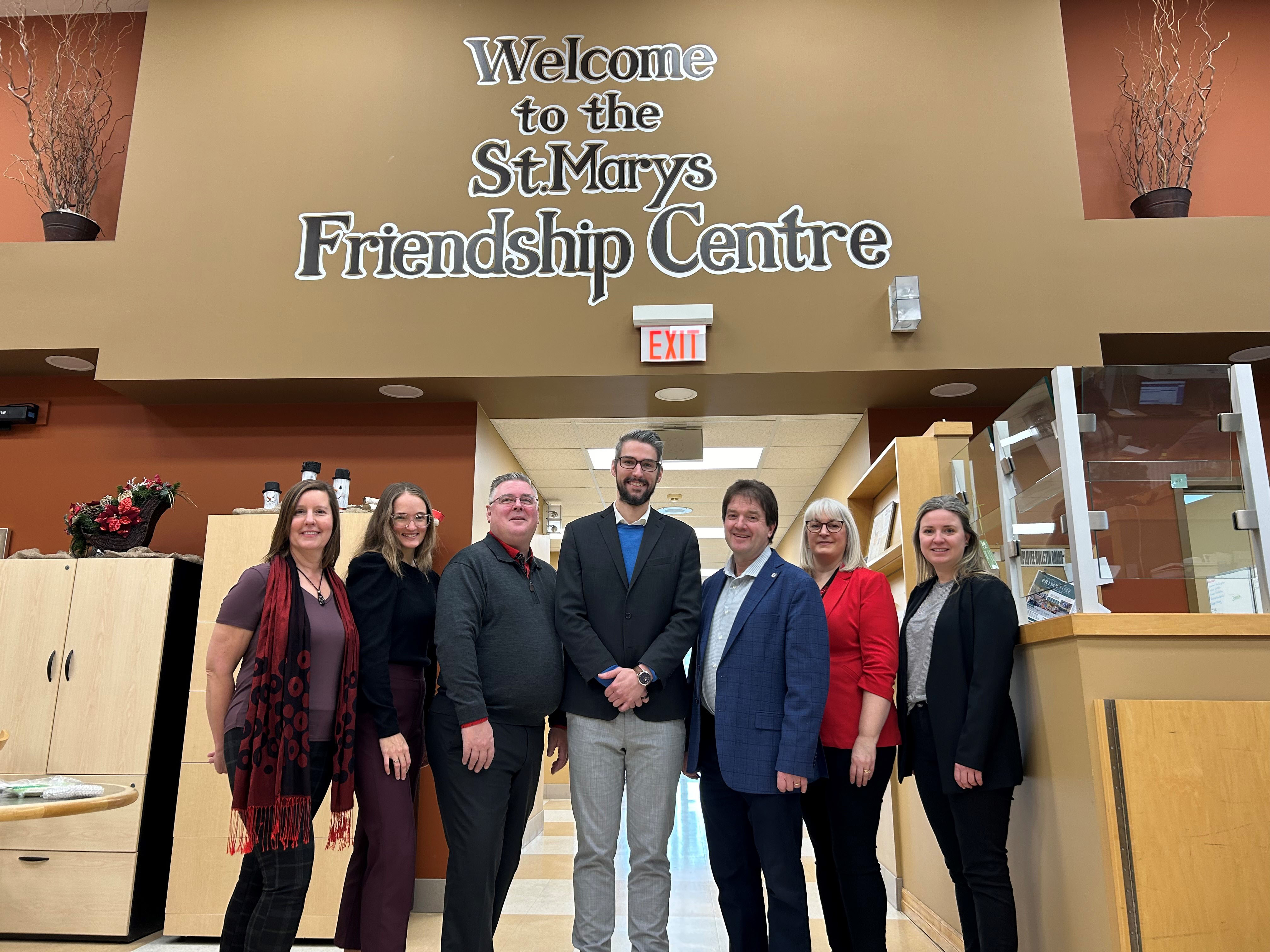Perth-Wellington MPP Matthew Rae joined St. Marys Mayor Al Strathdee, Deputy Mayor Fern Pridham, Ontario Trillium Foundation Volunteer Bob Parker and Town staff to celebrate the upcoming installation of a new HVAC system at the St. Marys Friendship Centre. 