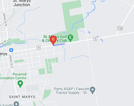 Map of road closure for construction