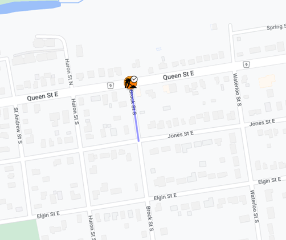 Brock St. S. Closure Map