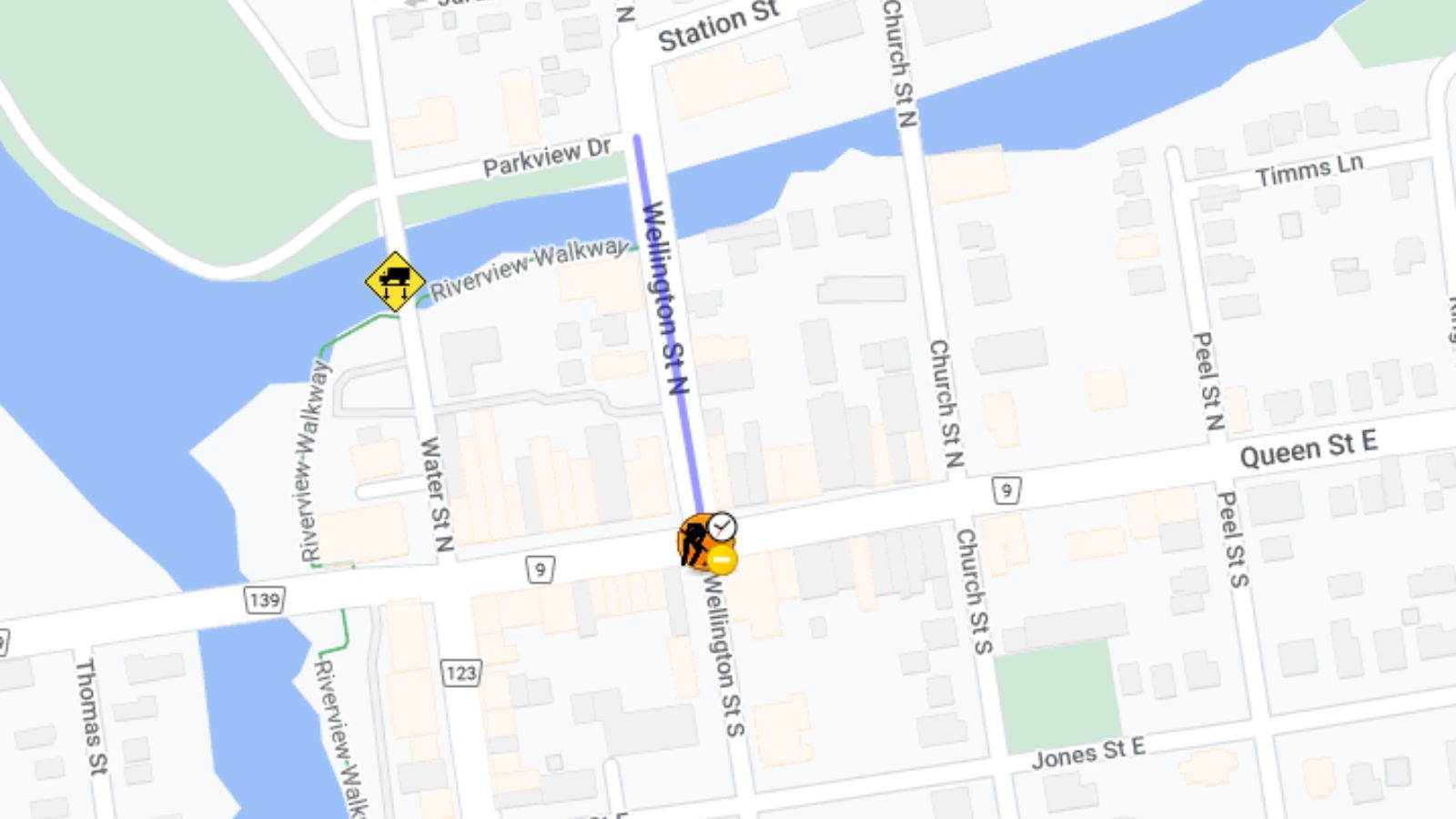 Wellington St. Road Closure Map