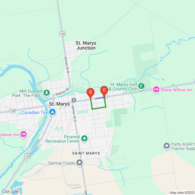 Map of road closure