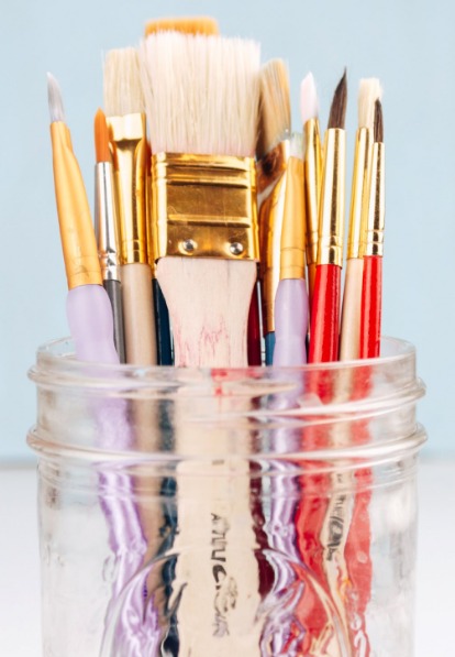 Paint Brushes in Jar