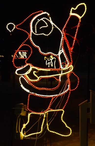 Waving santa light display