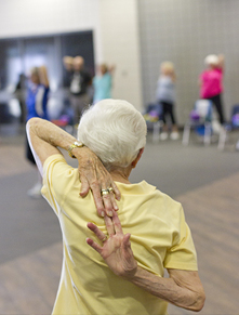 Older adult exercising