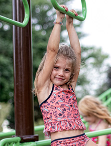 Girl on playset