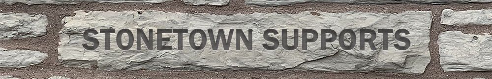 Stonetown Supports limestone wall