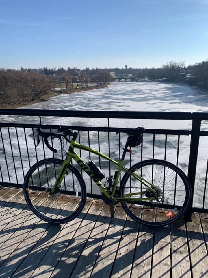 Bike on bridge in St. Marys