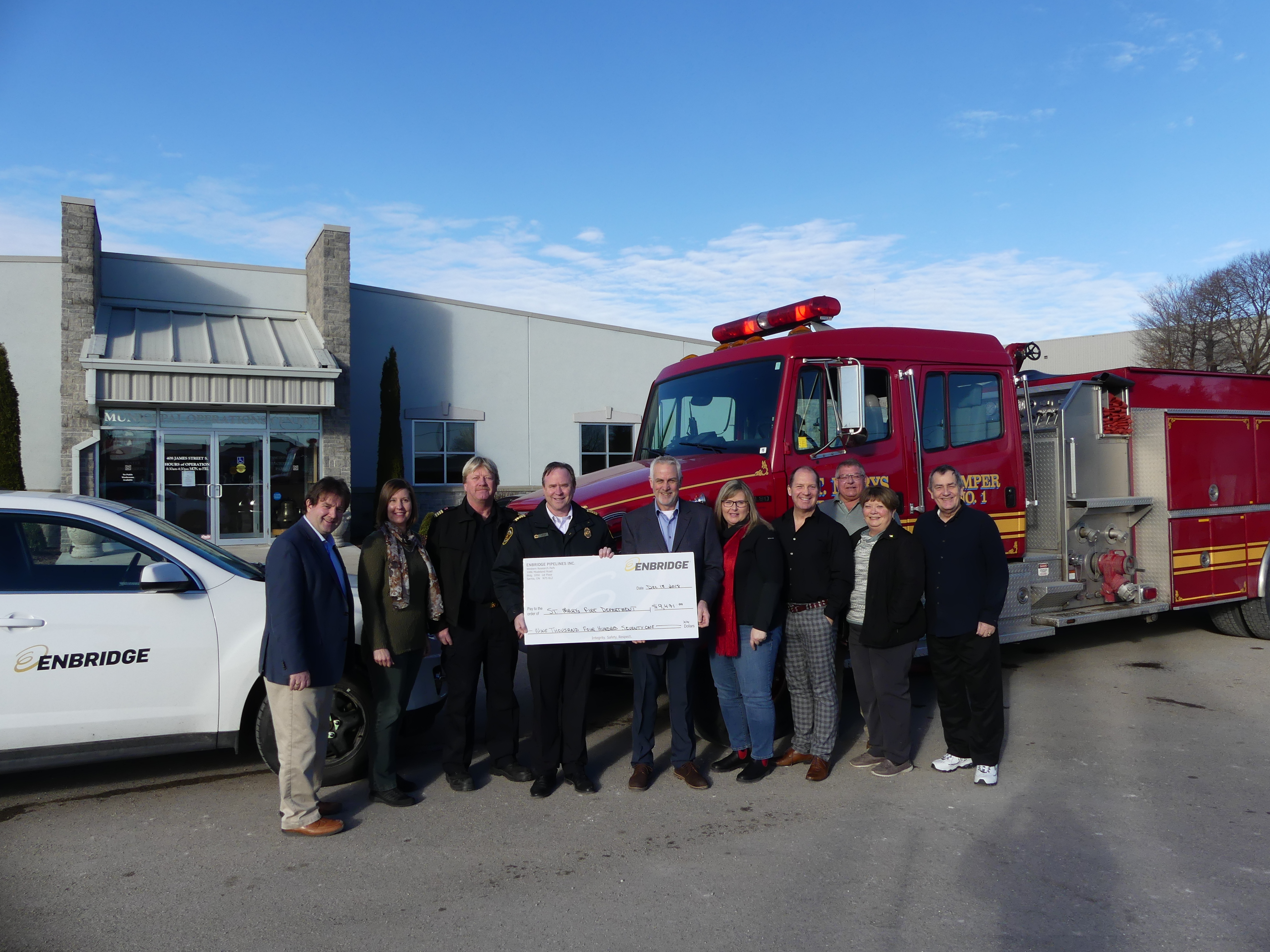 Enbridge cheque presentation