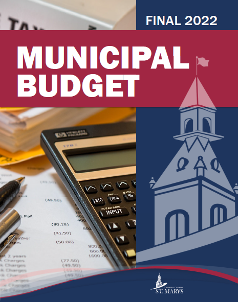 Cover of 2022 municipal budget book 