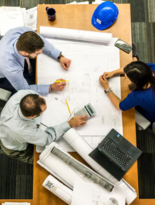 Group of people at construction meeting