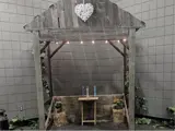 Wooden photo backdrop for special event